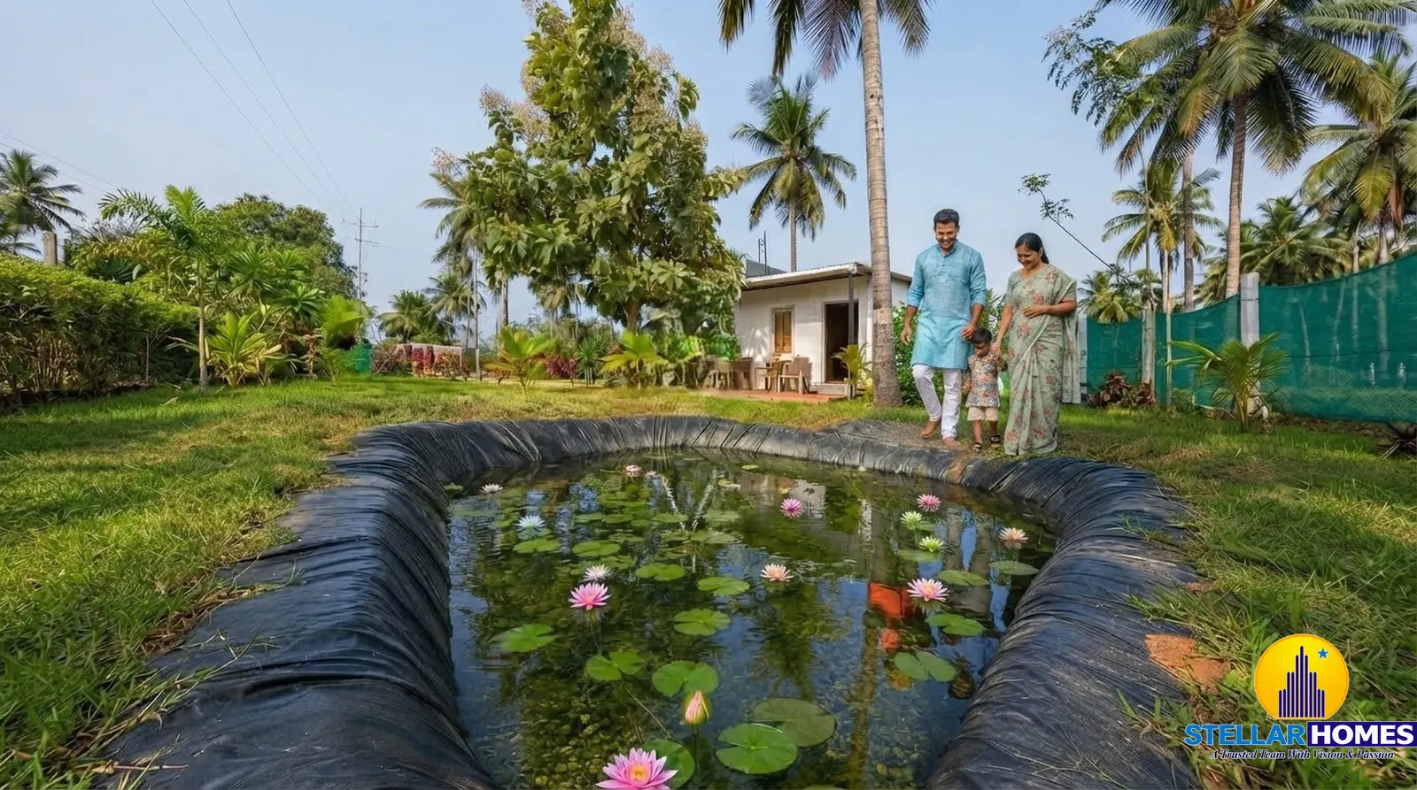 Lotus pond eco water feature at Stellar Palmgrove