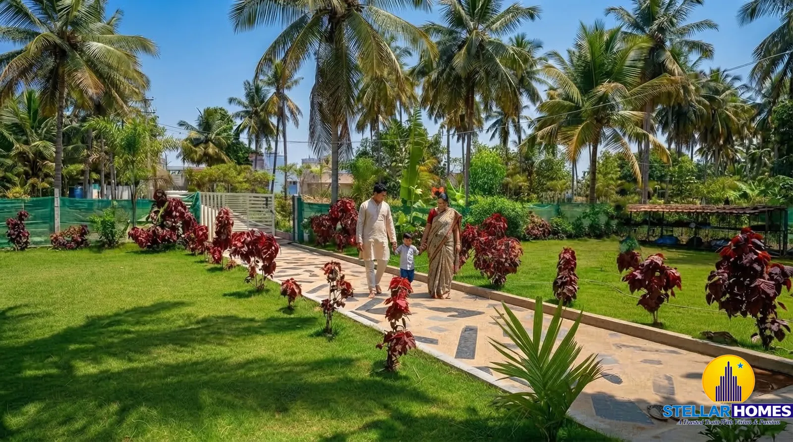 Manicured plantation walkway and landscaped gardens at Stellar Palmgrove