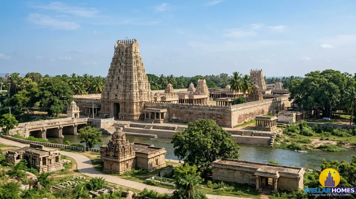 Sri Ranganathaswamy Temple gopuram beside the Cauvery